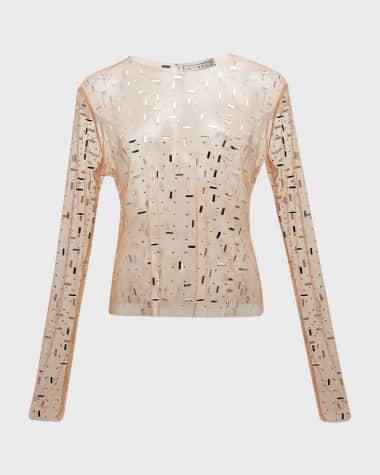 IN THE MOOD FOR LOVE Cey Crystal Mesh Top
