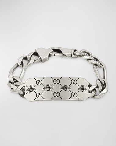 Gucci Men's GG and Bee Chain ID Bracelet