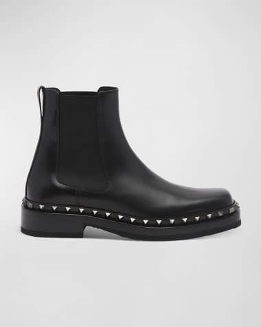Valentino Garavani Men's Rockstud Beatle Leather Chelsea Boots