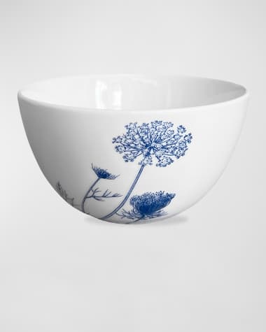 Caskata Summer Blues Tall Cereal Bowls, Set of 4