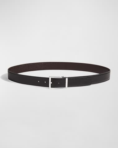 Ferragamo Men's Double Adjustable Leather Belt