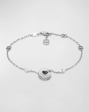 Gucci 18k White Gold Icon Heart Bracelet