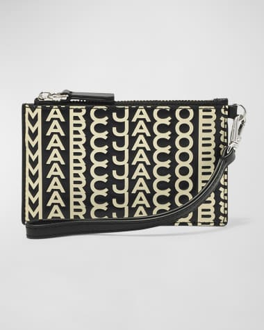 Marc Jacobs The Monogram Leather Top Zip Wristlet