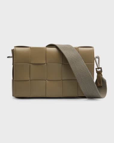 Bottega Veneta Men's Cassette Intreccio Leather Crossbody Bag