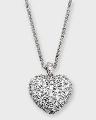 Neiman Marcus Diamonds 18k White Gold Diamond Heart Pendant Necklace