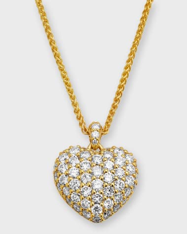 Neiman Marcus Diamonds 18k Gold Diamond Heart Pendant Necklace