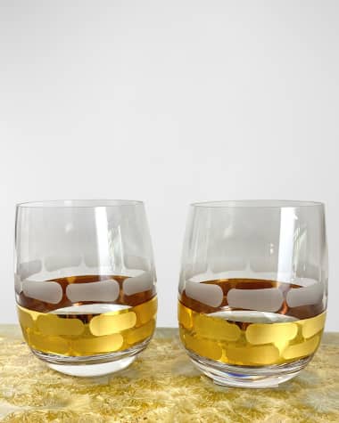 Michael Wainwright Truro Platinum Stemless Wine Glasses, Set of 2