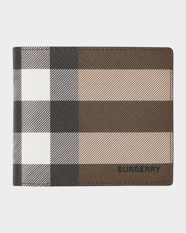 Burberry Men's Check Logo Bifold Wallet