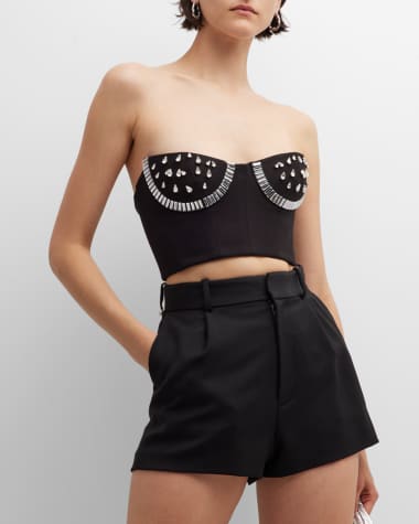 AREA Crystal Watermelon Cup Bustier Top