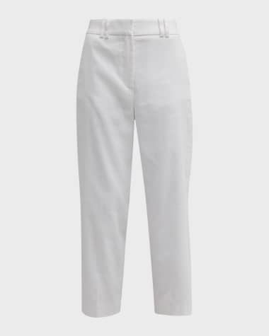 Brochu Walker Talia Cropped Straight-Leg Cotton-Linen Pants