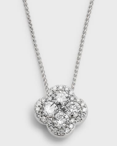 Neiman Marcus Diamonds 18k White Gold Diamond Pendant Necklace, 18"L, 0.68tcw