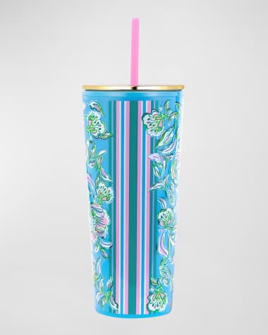Lilly Pulitzer Floral-Print Tumbler with Straw