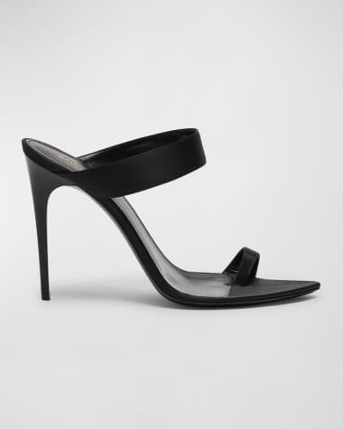 Saint Laurent Martha Silk Toe-Loop Mule Sandals