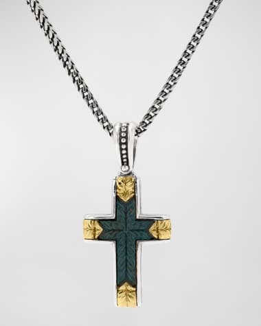 Konstantino Men's Two-Tone Bloodstone Cross Pendant