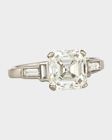 NM Estate Estate Art Deco Asscher-Cut Diamond Engagement Ring, Size 6.5