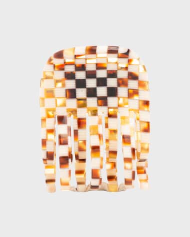 France Luxe Double Tooth Checkered Jaw Clip