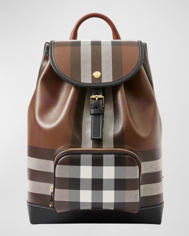 Burberry Check Flap Drawstring Backpack