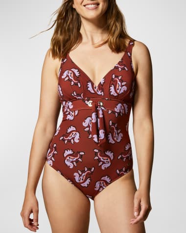 Marina Rinaldi Saetta Paisley-Print One-Piece Swimsuit