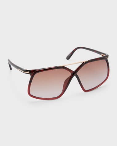 TOM FORD Blue Blocking Mixed-Media Butterfly Glasses