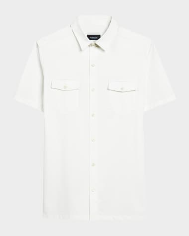Bugatchi Men's OoohCotton Short-Sleeve Shirt with Chest Pockets