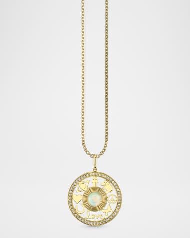 Sydney Evan Open Icon Stone Pendant on Medium Bolita Chain Necklace
