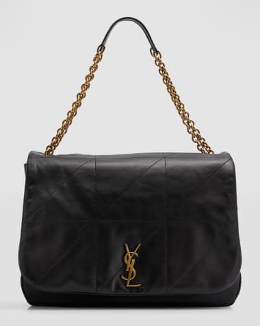Black Jamie YSL-monogram drawstring leather backpack