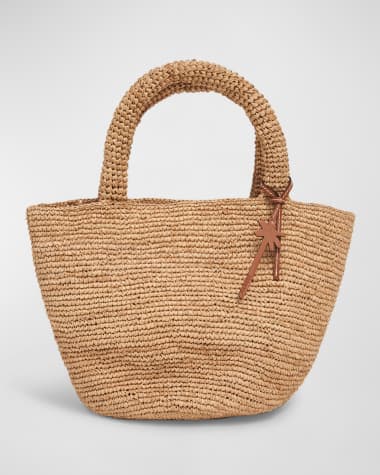 Manebi Summer Medium Raffia Beach Tote Bag