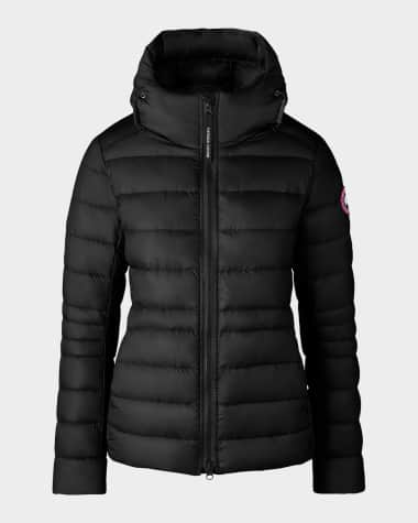 HSMQHJWE Canada Goose Parka Women Thickened Down Coats Women Ladies Autumn  And Winter Warm Short Shiny Padded Hooded Leather Jacket Large