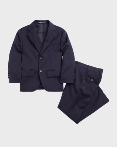 Ralph Lauren Childrenswear Boy's Tailored Wool Twill Two-Piece Suit, Size 8-18 Boy's Tailored Wool Twill Two-Piece Suit, Size 5-7