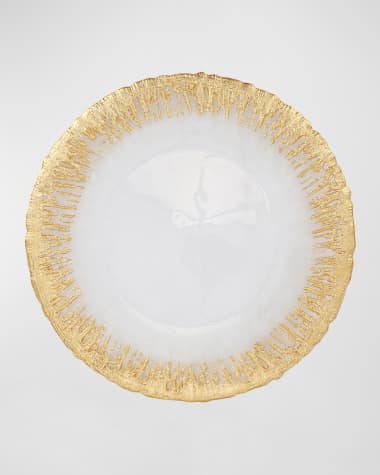 Vietri Rufolo Glass Metallic Brushstroke Dinner Plate