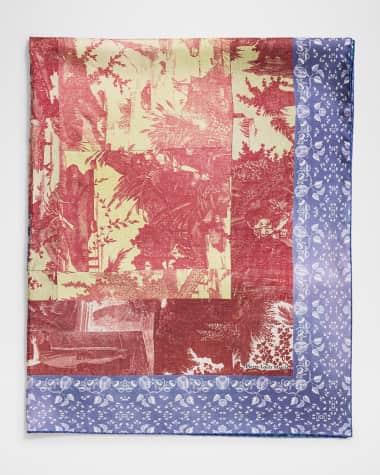 Pierre-Louis Mascia Multi-Color Floral Silk Square Scarf