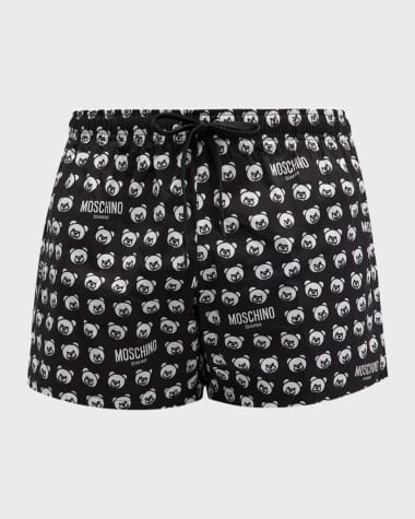 Moschino Men's Teddy Bear-Print Swim Shorts
