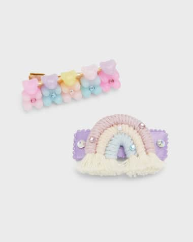 Crochet Hair Clips Unicorn, Hairpin Rainbow, Hair Accessories, Hair Clips for Girl,decoration for Hair, Gift for Girl Rainbow | ToysbyNusi