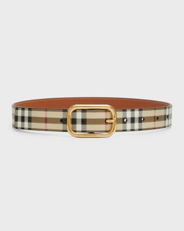 Burberry Check Mixed-Media Belt