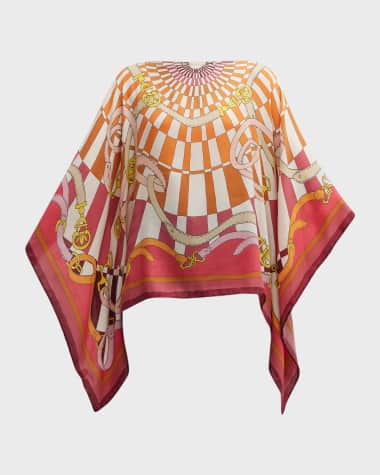 Rani Arabella Warm-Toned Firenze Cashmere-Blend Poncho