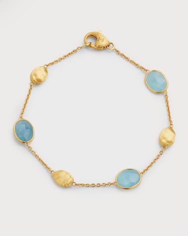 Marco Bicego 18K Yellow Gold Siviglia Aquamarine Bead Bracelet