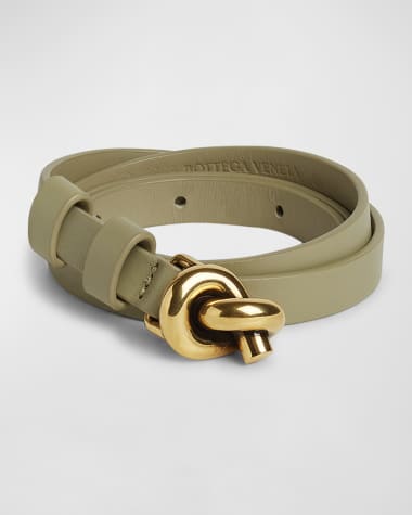 Bottega Veneta Knot Buckle Leather Belt