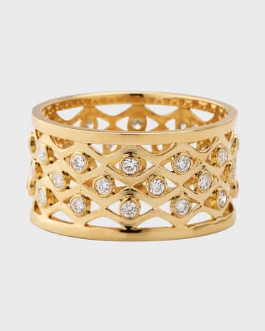 Sydney Evan 14k Fishnet Diamond Eternity Ring, Size 7