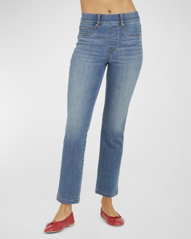 Spanx High-Rise Straight-Leg Denim Jeans