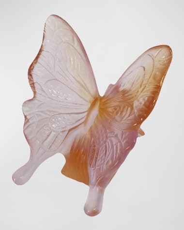 Daum Butterfly in Amber & Fuchsia
