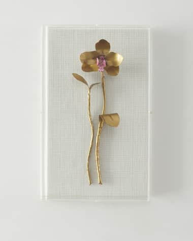 Tommy Mitchell "Gilded and Painted Orchid Study 2" Wall Decor