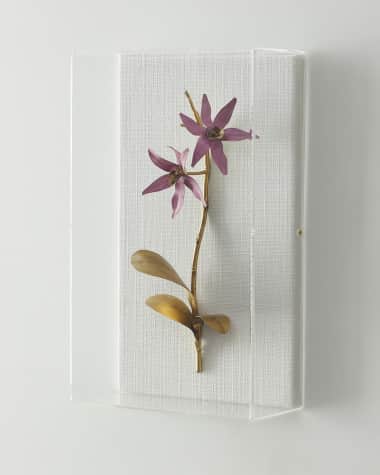 Tommy Mitchell "Gilded and Painted Orchid Study 3" Wall Decor