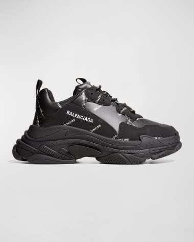 Balenciaga Men's Allover Logo Triple S Sneakers