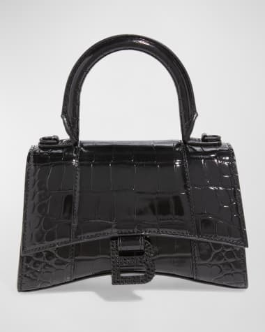 Balenciaga Hourglass XS Croc-Embossed Bag