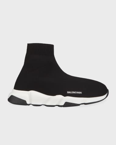 Balenciaga Kid's Two-Tone Knit Sock Trainer Sneakers