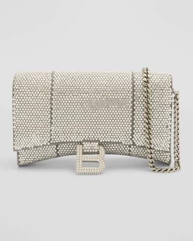 Balenciaga Hourglass Wallet on Chain with Rhinestones