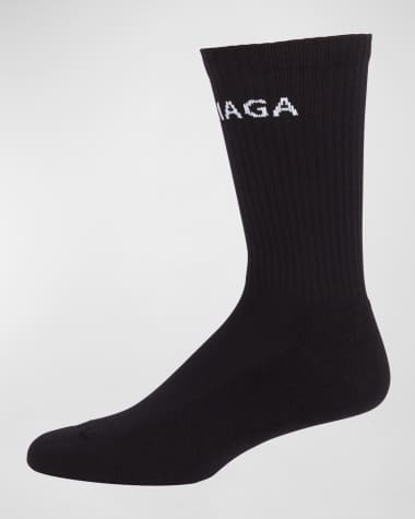 Balenciaga Men's Logo-Knit Tennis Socks