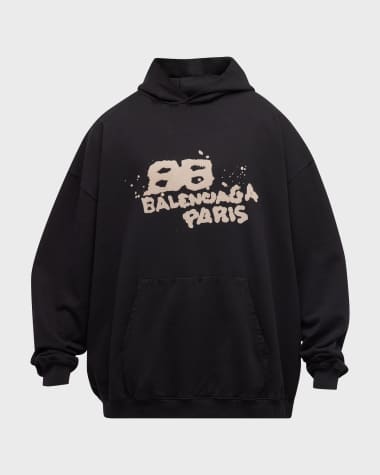 Balenciaga Men's Dirty BB Paris Icon Hoodie