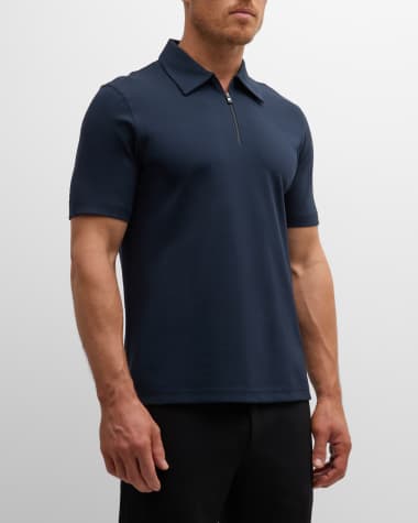 Theory Men's Ryder Quarterzip Polo in Relay Jersey