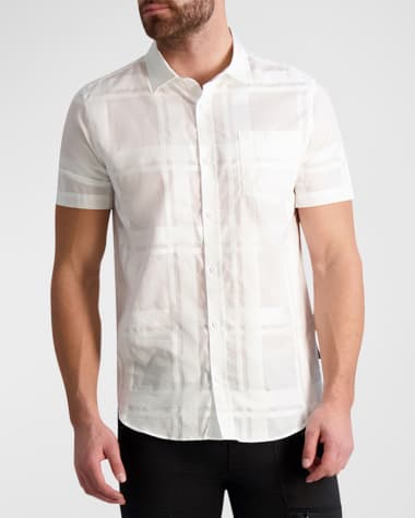 Karl Lagerfeld Paris Men's Plaid Sport Shirt